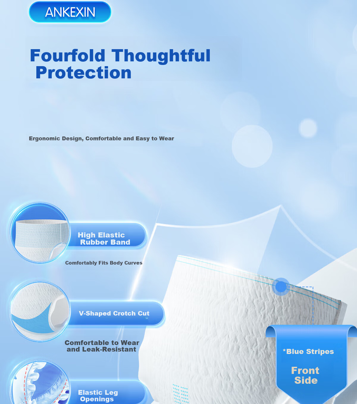 Anker New Medical Adult Pull-Up Diaper Pants M Size 20 Pieces for Elderly and Postpartum Women 6