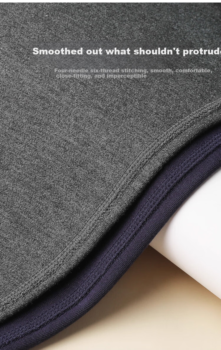 LangSha Men's Thermal Velvet Self-Heating Seamless Round Neck Base Layer Autumn Winter Warm Underwear Set 17
