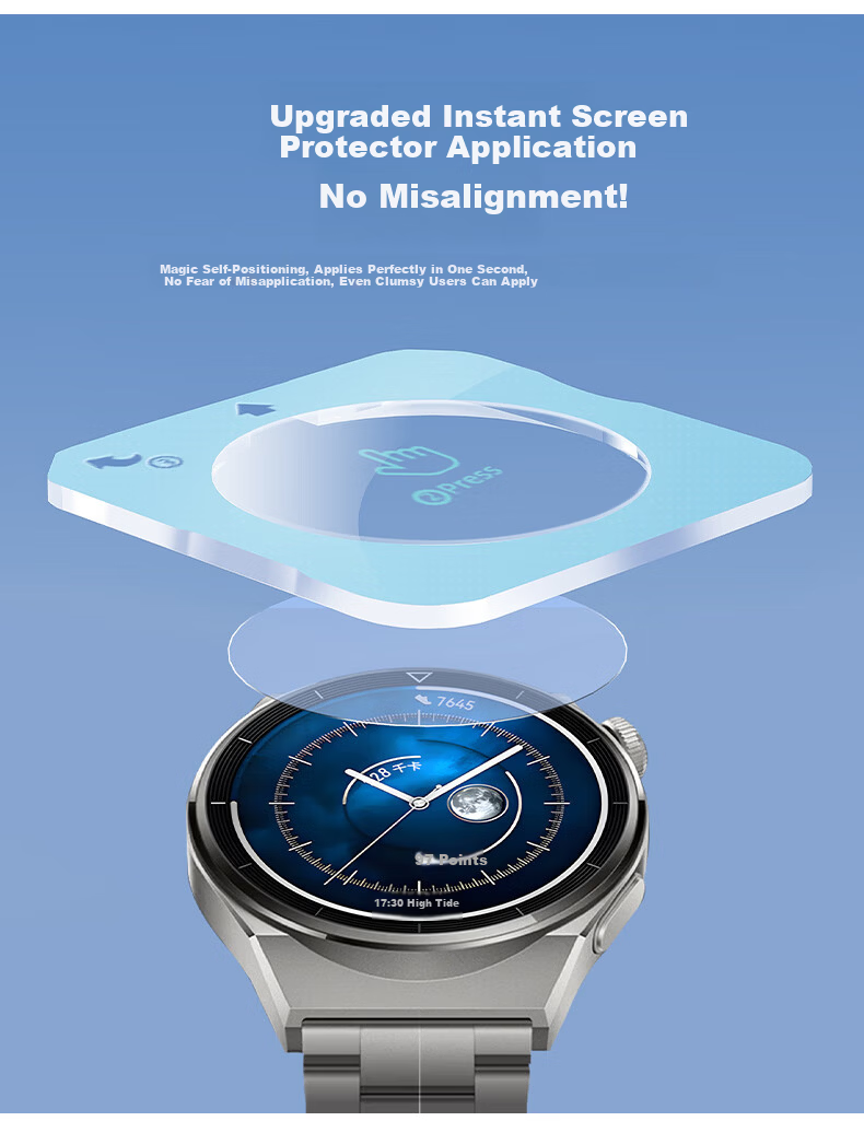 Smorss 2-Pack AR Anti-Reflective Screen Protector for Huawei Watch GT3 Pro 46mm Tempered Glass Film 4
