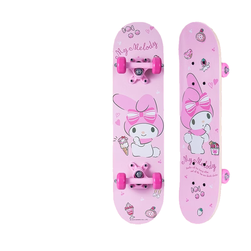 Xixia Melody Children's Skateboard for Girls Ages 6-12, Double Kickboard, Four Wheels, Beginner Professional, Birthday Gift