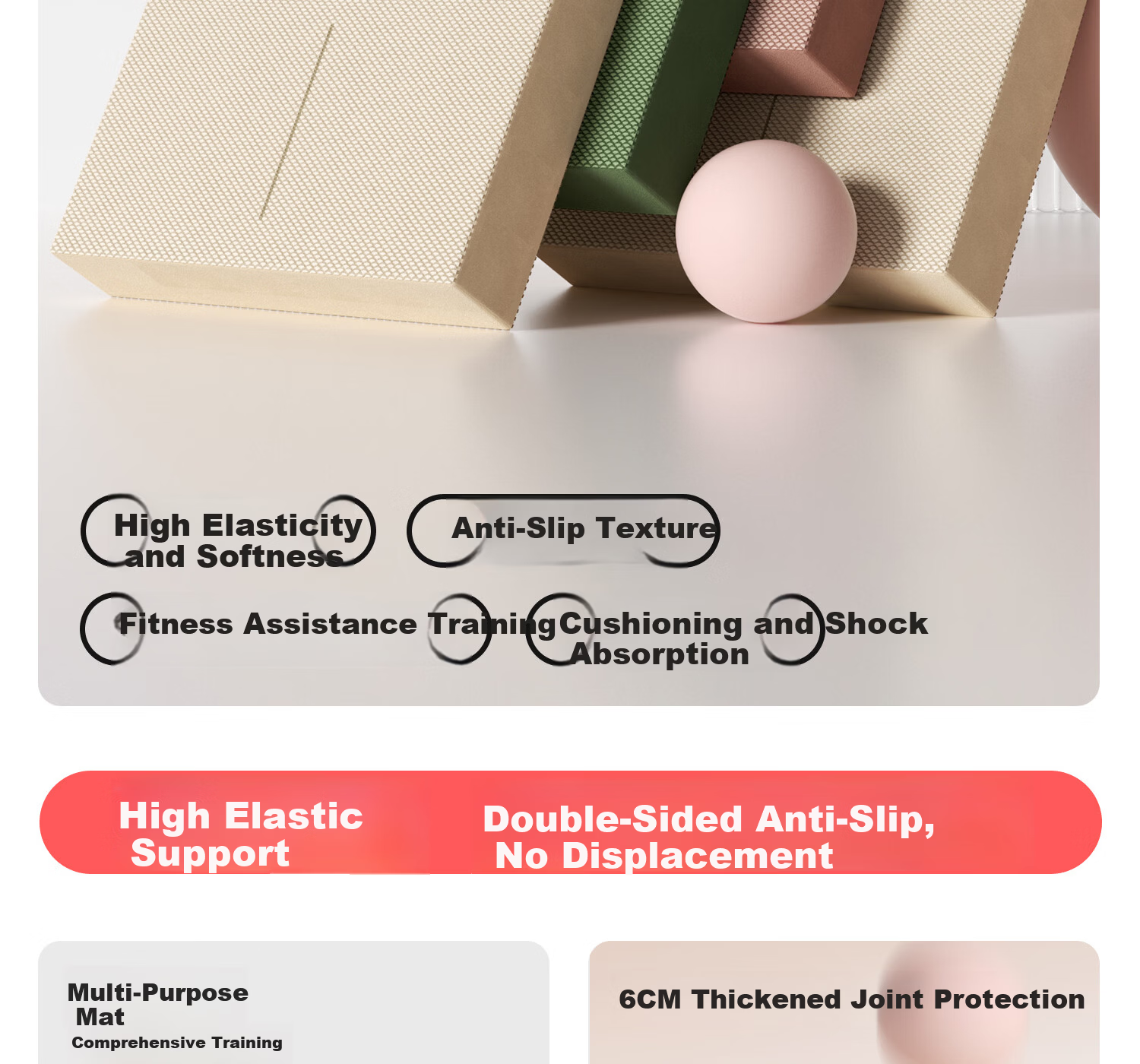 Yottoy Balance Pad Yoga Mat Flat Support Core Training Yoga Fitness Quiet Non-Slip Thickened Soft Foam Kneeling Pad 1