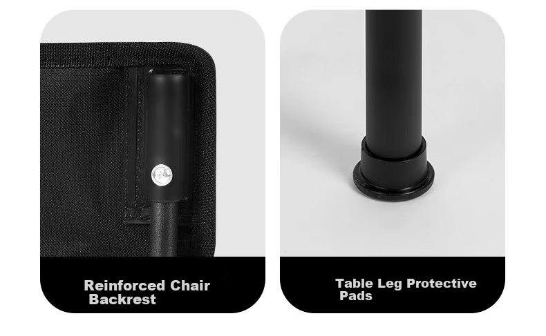 Black Dog Folding Table and Chair Set Outdoor Folding Table Folding Chair Egg Roll Table Picnic Camping One Table Four Chairs 6