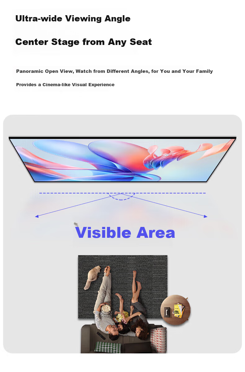 ASKE Projection Screen 100-inch High Gain Thickened White Plastic Stand No-Drill Wall-Mount Dual Use Supports 4K HD 3D Projection 16:9 Adjustable 178° Wide Angle Portable Office 16