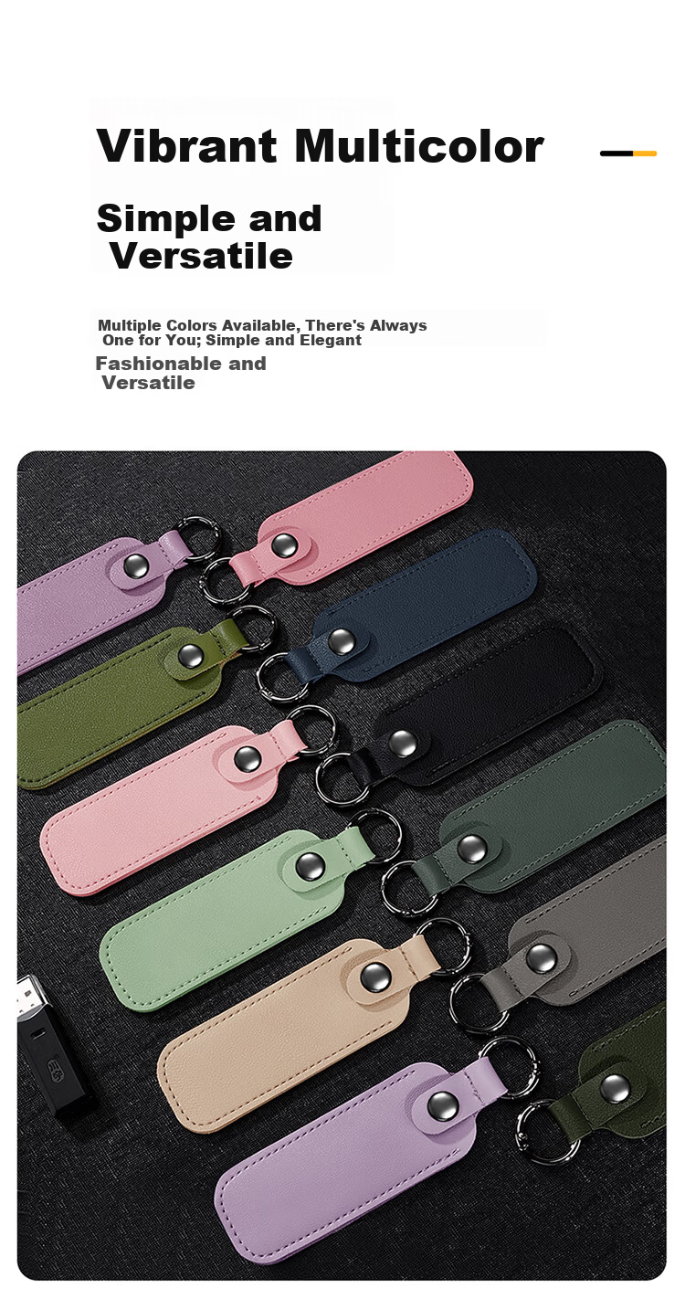 BUBM USB Flash Drive Storage Case Protective Cover, Anti-Loss And Shockproof Shell, Portable Compact Keychain, Specially Designed for USB Drives, PU Leather, Red Sand Color 1