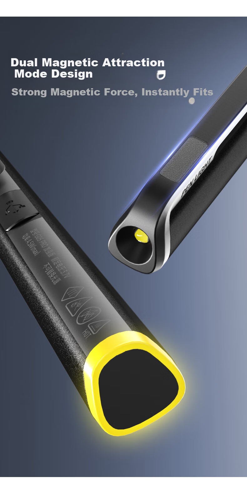 LEM Pen-Style High-Brightness Flashlight Compact Portable Work Light Automotive Repair Magnetic Rechargeable Multifunctional Inspection Tool 10
