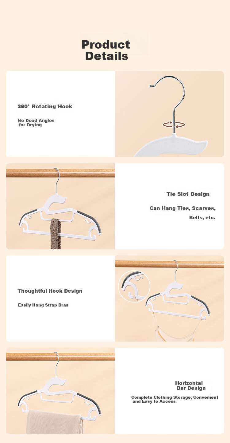ZUO ZHUAN JIAO Wide Shoulder Drying Rack, Extra Wide Non-Marking, Dual-Use for Wet And Dry Clothes, Non-Slip Thickened Clothes Hanger Stand 4