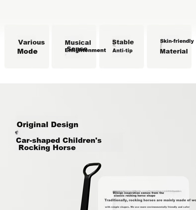 Babypods 6-in-1 Multifunctional Rocking Horse Ride-On Car Wooden Rocker Baby Toy for Boys and Girls First Birthday Gift 2