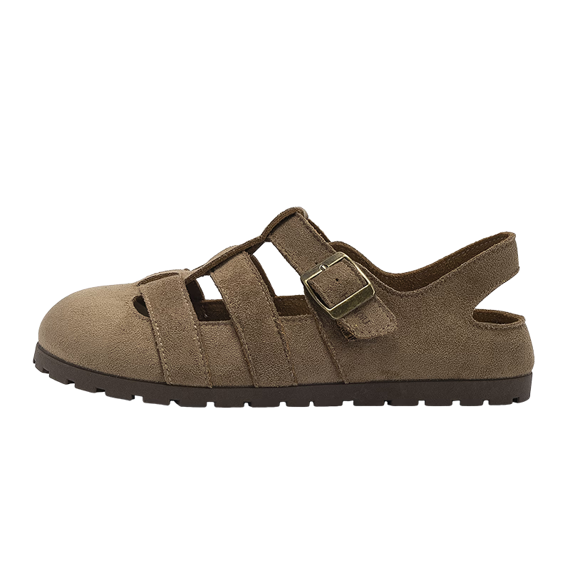 Global Birken Rome Women's Sandals 2026 Summer New Retro Versatile Closed-Toe Hollow Breathable Beach Sandals