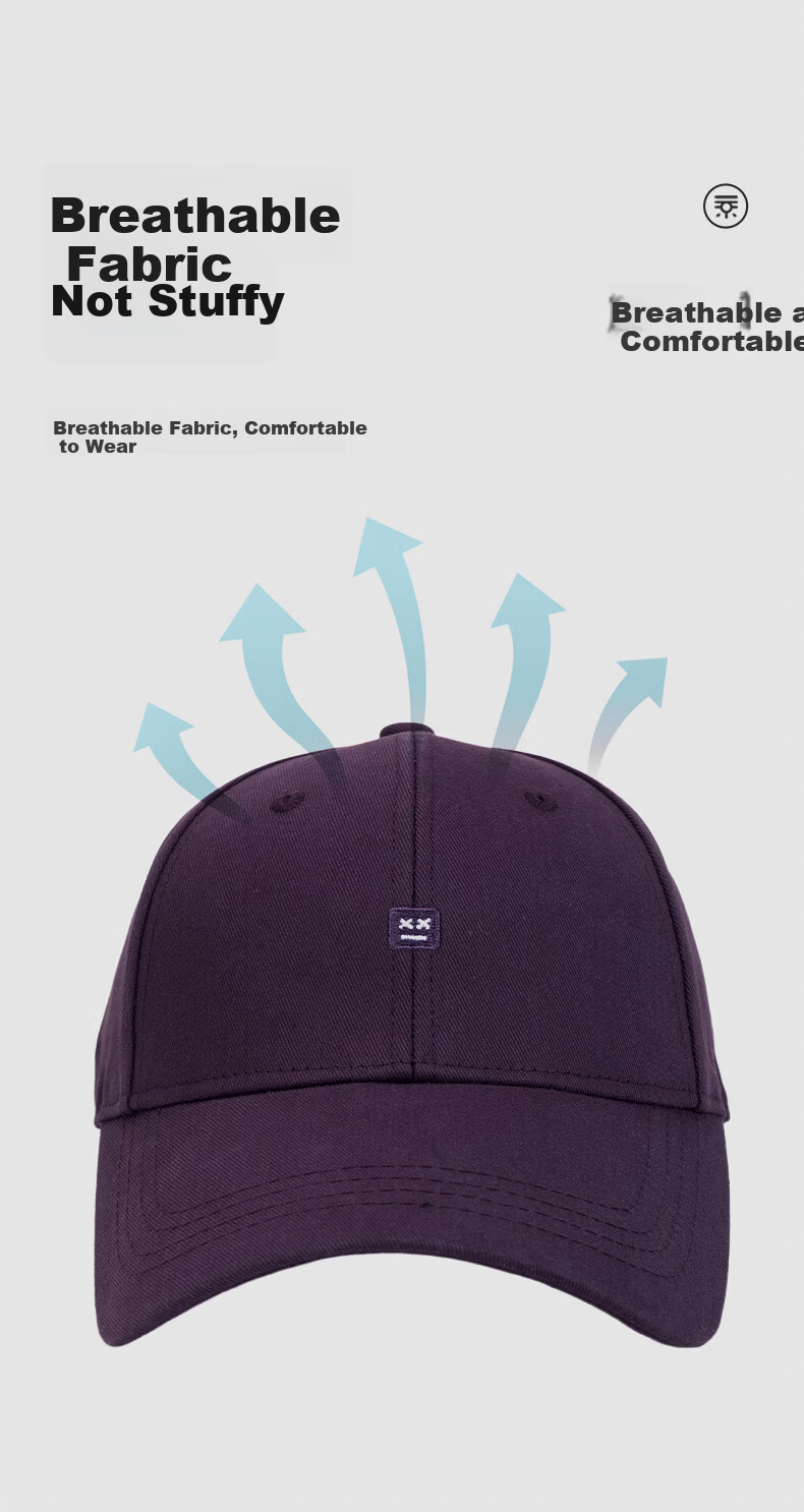 Unisex Embroidered Baseball Cap Spring Summer Slim Face Couple Style Oversized Navy Blue One Size 5
