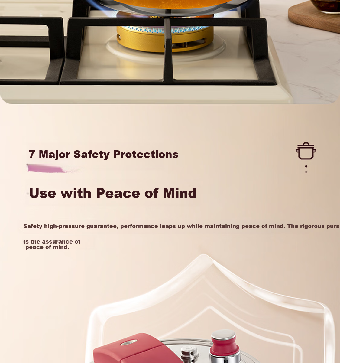 Kambach Pure Titanium Pressure Cooker Single-Handed Opening Multi-Safety Explosion-Proof Foldable Standing Lid Compatible with Induction and Gas Stoves 9