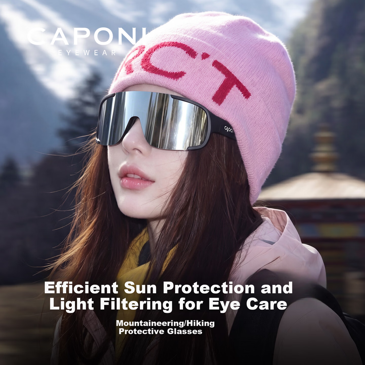 CAPONI Mountain Climbing Goggles UV Protection Cycling Skiing Windproof Sandproof Outdoor Hiking Sunglasses Ski Goggles