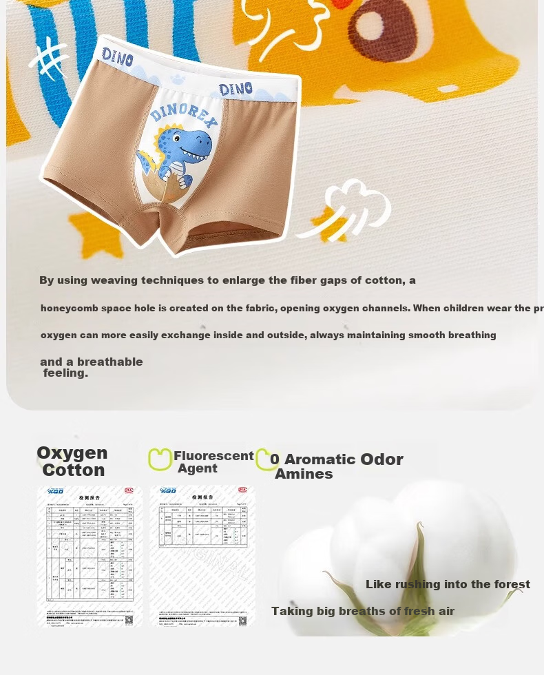 Mianqixiong Boys' Underwear 2025 New Style Cotton Boxer Briefs for Older Kids 4-Pack - NG204-140 3