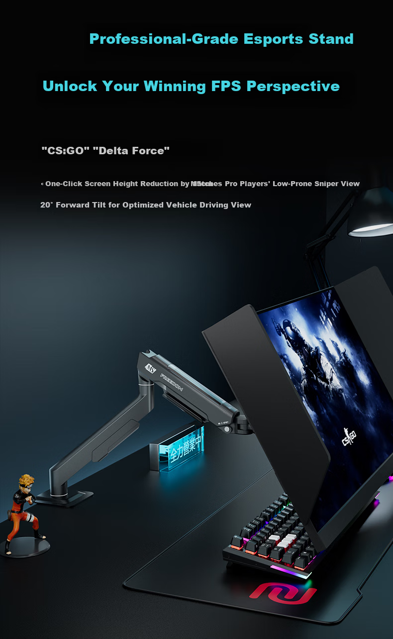 MS Monitor Arm Mechanical Arm Computer Screen Stand Gaming OLED Screen Dedicated Arm Compatible with 34-inch Curved Screen Haidiao X81 Max Night Black 6