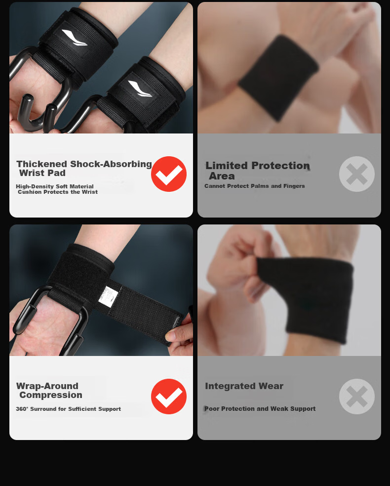 Li-Ning Pull-Up Assist Hook with Two Wrist Straps, Gym Fitness Hanging Barbell Deadlift Support Belt 3
