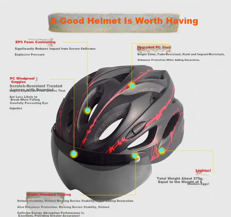 Haolebao Magnetic Visor Cycling Helmet Unisex Mountain Road Bike Helmet Integrated Mold Black Blue 4