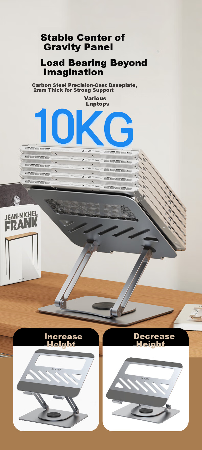 Lenovo Invests in Brand Yinengzhe Portable Stand, Desktop Stable Non-Shaking Multi-Position Adjustable Height Cooling Stand Suitable for Lenovo Legion Computer Stand 7