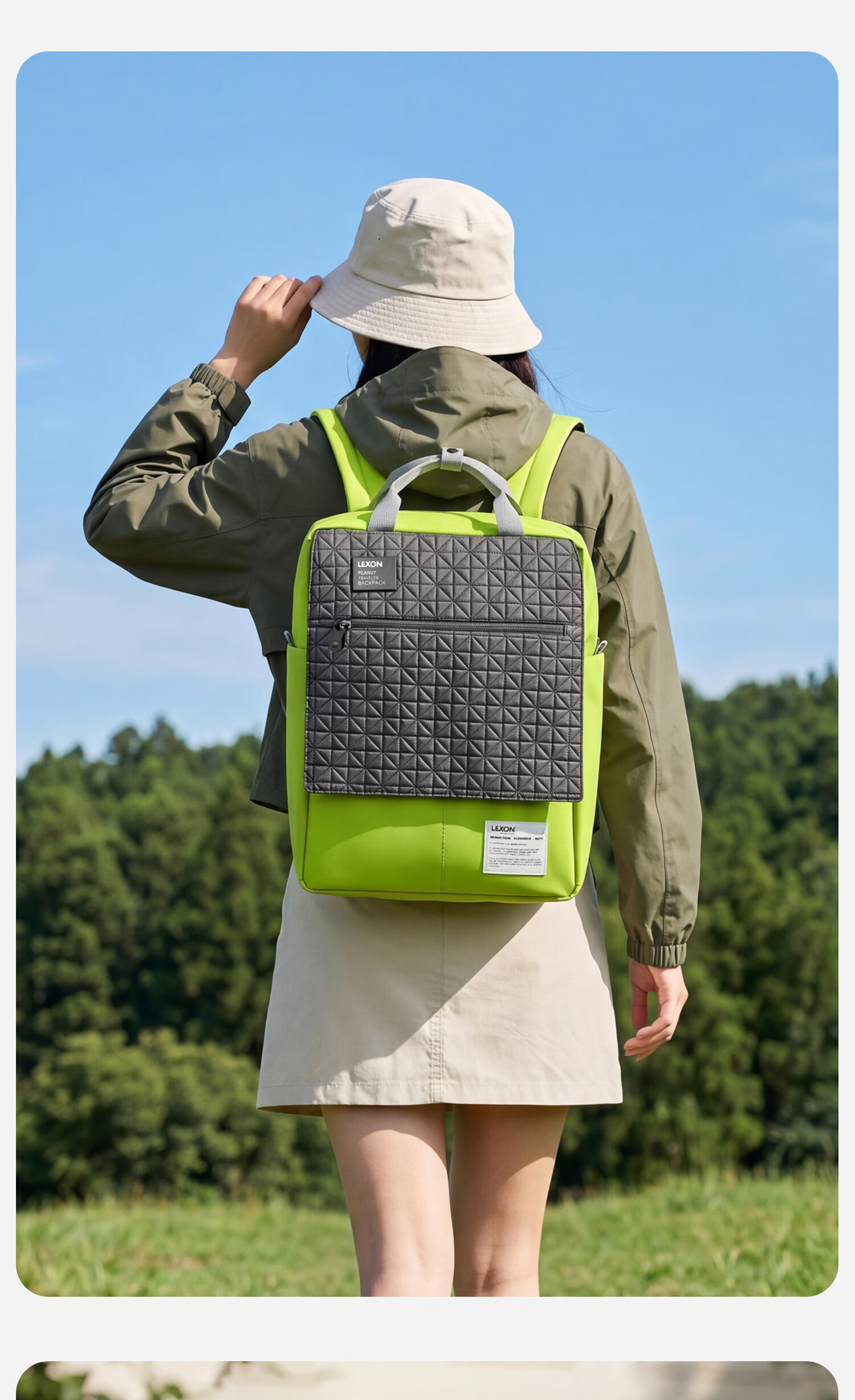 LEXON Women's Casual Sports Backpack Single-Layer Trendy Small School Bag Fashionable Lightweight Water-Resistant Light Gray 9