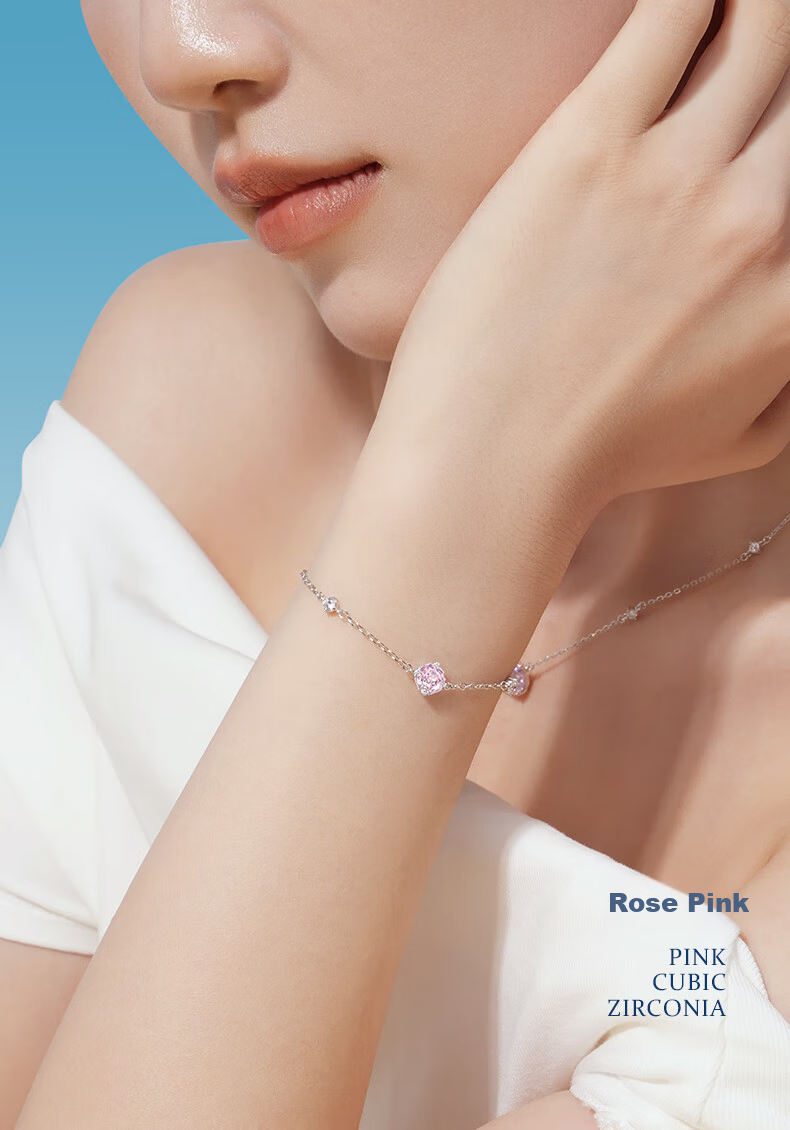 CHOW TAI SENG Mother's Day Gift Rose Nebula Bracelet S925 Luxury for Mom and Wife Starry Blue 6