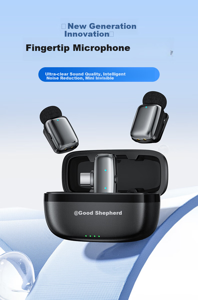 Good Shepherd Mini Wireless Lavalier Microphone for Mobile Live Streaming, Recording Device for Hosts, Short Videos, Meetings, Interviews, Outdoor Professional Noise-Cancelling Microphone 1