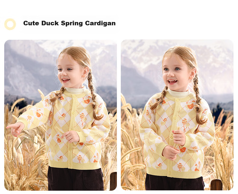 Beitais Children's Sweater Spring and Autumn Pure Cotton Unisex Baby Knitted Cardigan Versatile New Year Knitted Jacket 23