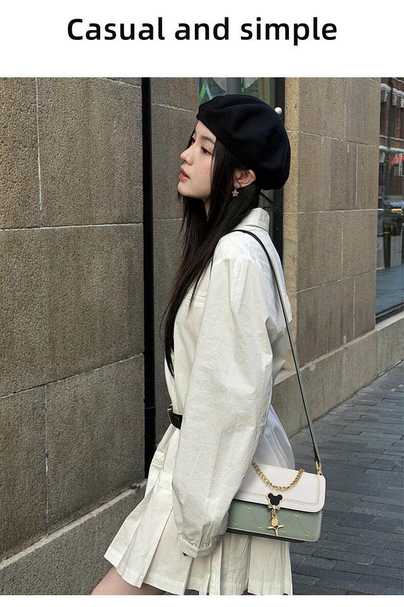 Love Sea Cowhide Leather Women's Shoulder Bag Crossbody Bag Trendy Underarm Bag Boutique Birthday Gift High-End Feel for Girlfriend Wife 6
