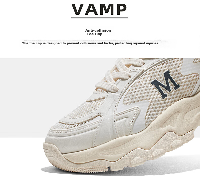 CAMEL Galaxy 3rd Generation Women's Sports Breathable Casual Thick-Soled Dad Shoes K26BX5L3024 Off-White/Light Beige Size 38 15