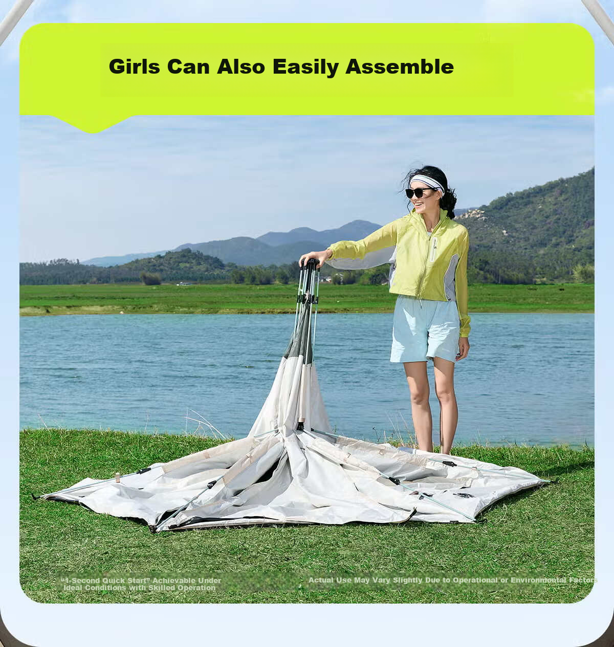 CAMEL Outdoor Hexagonal Automatic Canopy Tent Portable Park Camping Overnight Tent B151 Pearl White 6