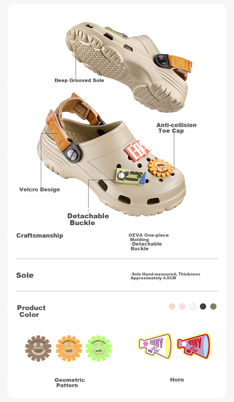 Balabala Kids Summer Slippers Boys Indoor Cute Hole Shoes Soft Sole Lightweight Cartoon Beach Shoes 2