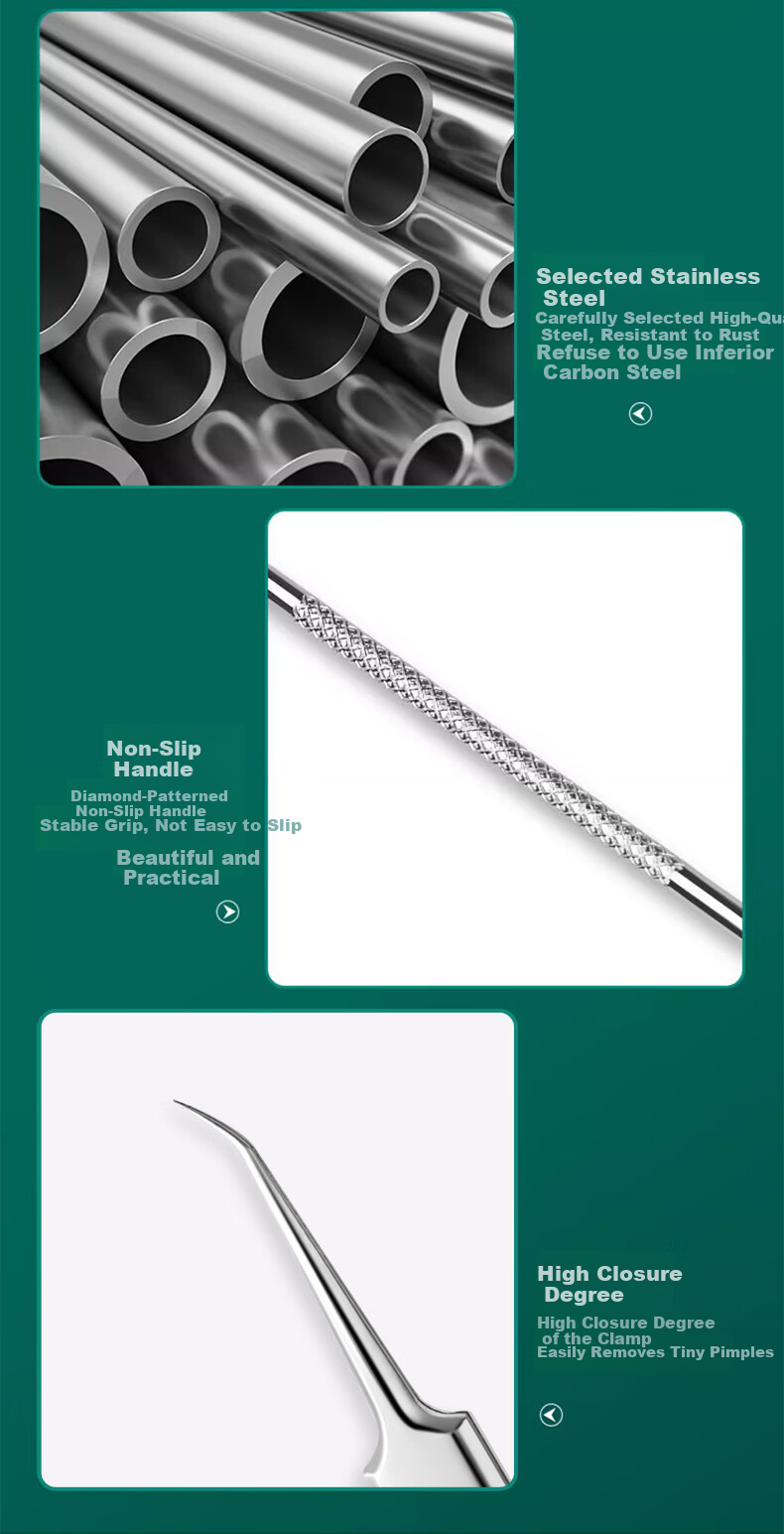 Keqi Double-Ended Blackhead and Acne Extractor Tool Set, 5 Pieces 7