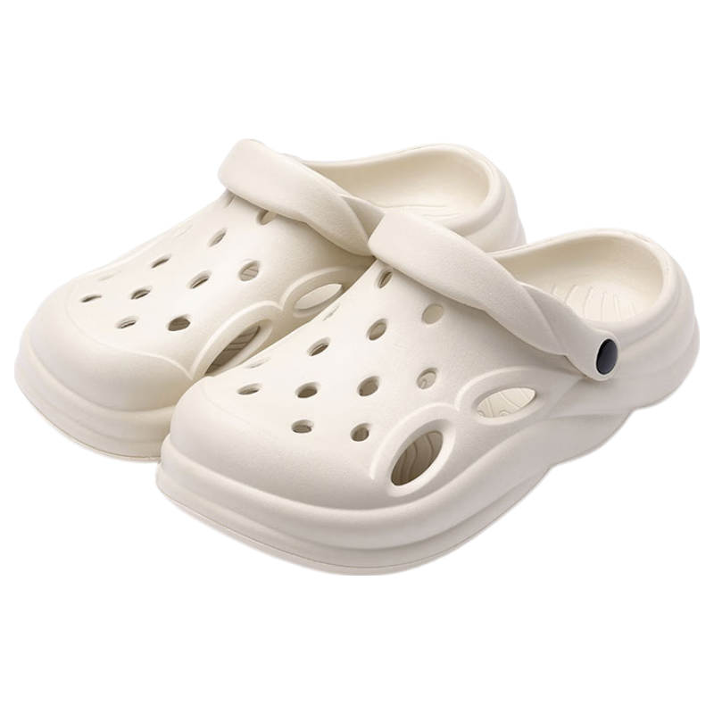 MINISO Men's Summer Outdoor Anti-Slip Thick Sole Sandals Odor-Resistant Beach Closed-Toe Slippers Couple Khaki Size 40-41
