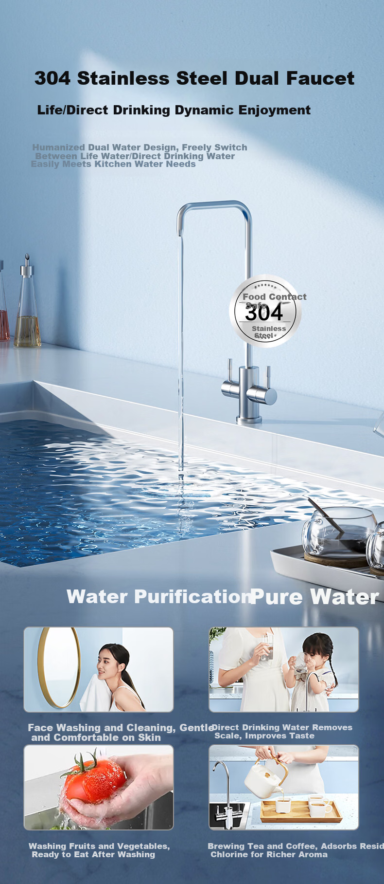 CHIGO Household Water Purifier Universal Filter Cartridge 1000G RO Under-Sink Reverse Osmosis Drinking Water Machine Scale Inhibitor TC901 7