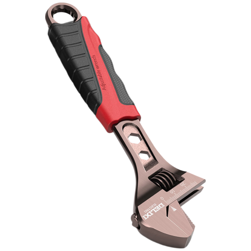DELIXI ELECTRIC Black Nickel Adjustable Wrench Multi-Functional Household Open-End Plumbing Wrench 200mm