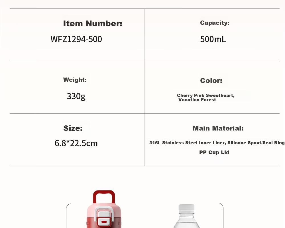 FGA Fugang Kids Insulated Water Bottle Unisex Student Cup 316L Stainless Steel Cute Sports Portable Dual Drinking Straw Cup 26