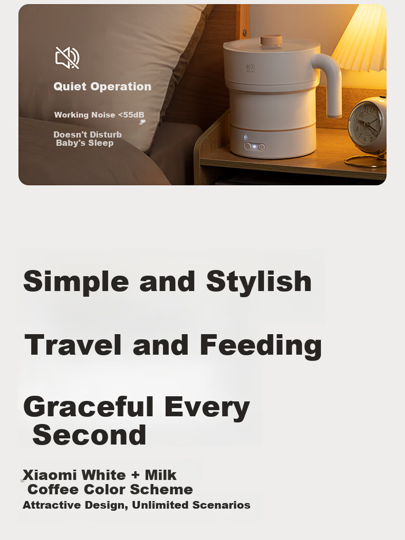 Xinbei Thermostatic Kettle Portable Foldable Baby Milk Warmer Milk Temperature Controller Water Boiler Health Kettle 6