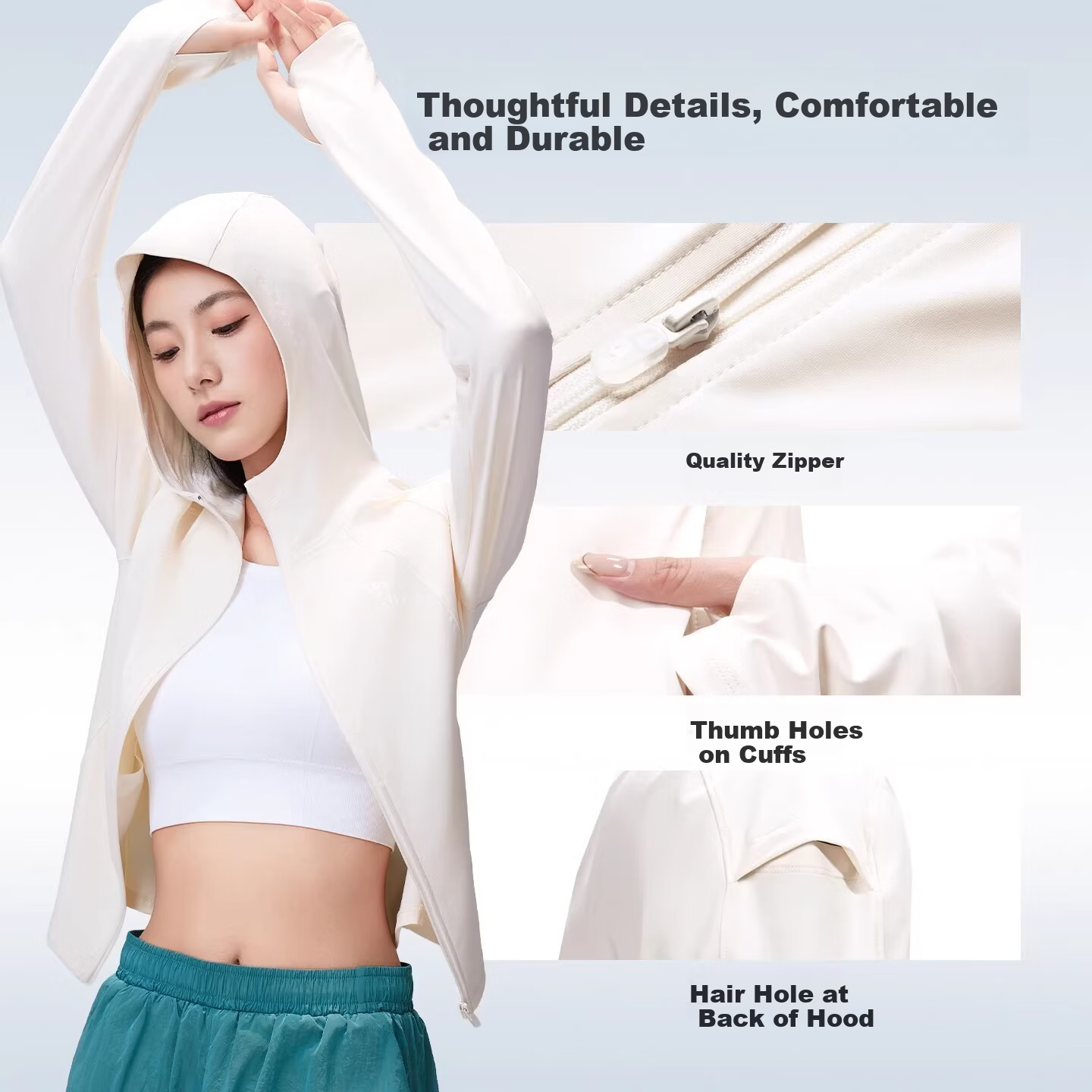 CAMEL Outdoor Cold White Original Yarn Sunscreen Jacket for Women 26 Spring Summer New Slim Breathable Cooling Coat 1157A