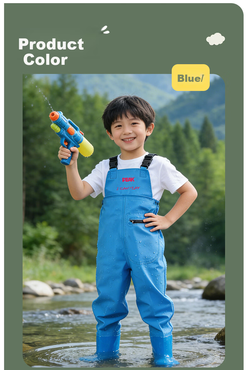 Peak Kids Waterproof Overalls Water Shoes Half-body Wading Pants Outdoor Fishing Beach Stream Hiking Pants Pink Size 31 8