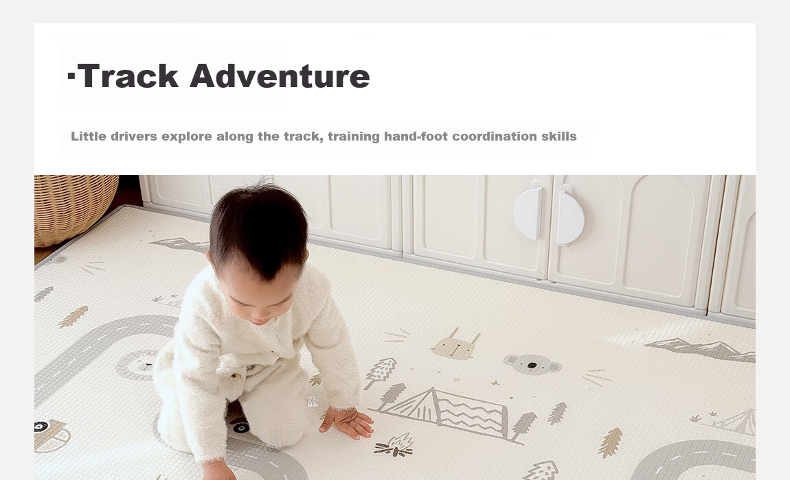 LUNASTORY Baby Crawling Mat Infant Play Mat Double-Sided Printed XPE Children's Picnic Mat 180*150*2cm 39