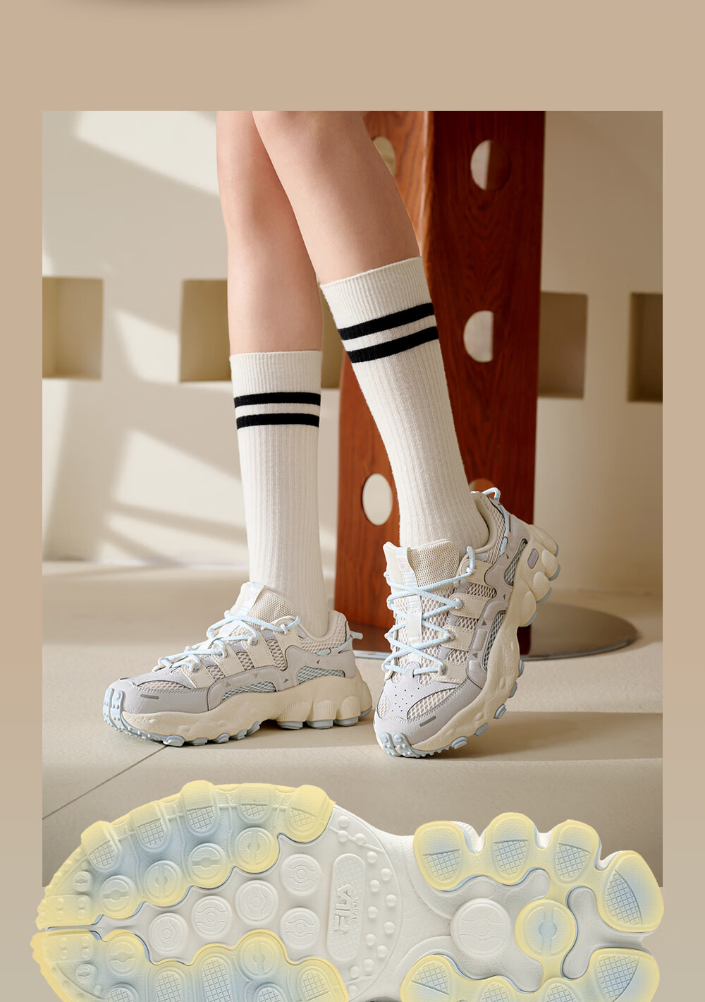 FILA Official Women's PILA Dad Sneakers 2026 Summer New Retro Casual Sports Shoes 5