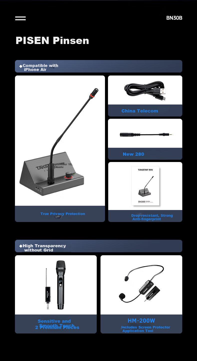 TAKSTAR BN30B All-in-One Sound Microphone Wireless Conference Gooseneck Bluetooth Speaker System Desktop Presentation Mic 10