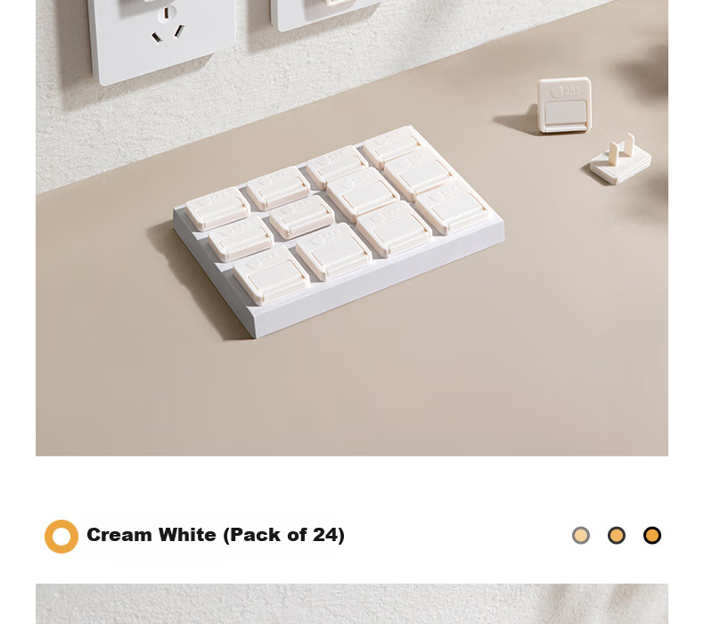 Betis Socket Protective Covers Child Safety Electric Shock Prevention Plugs Baby Outlet Caps Power Set Infant Protection Cream White 24 Pieces 22