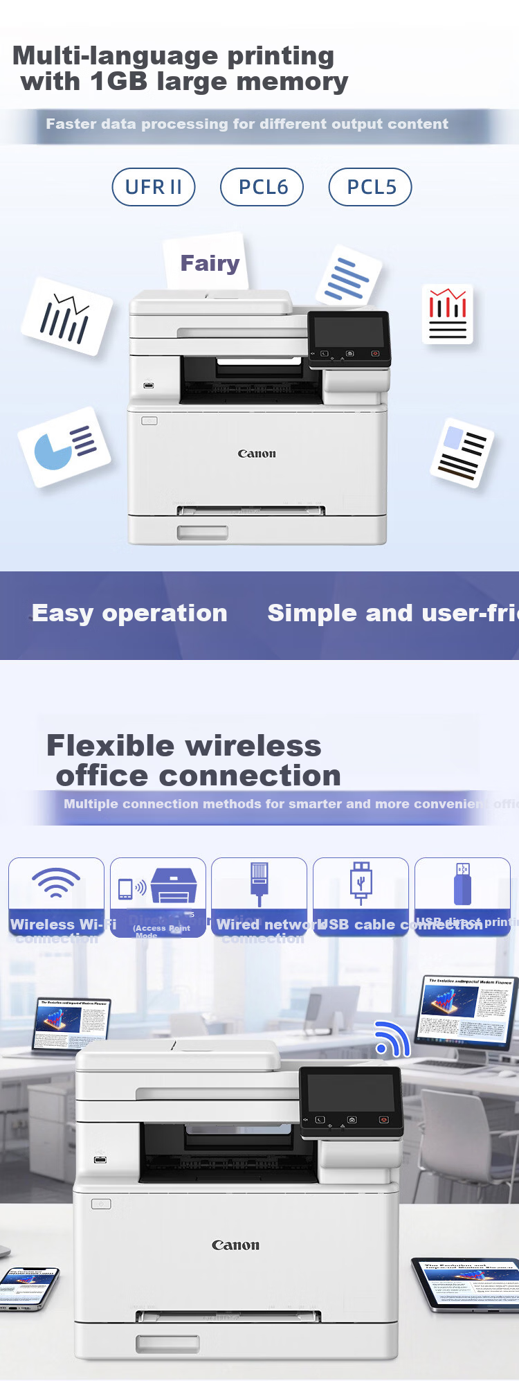 Canon MF664Cdw A4 Wireless Color Laser Multifunction Printer (Print/Copy/Scan/Auto Duplex/Document Feeder for Home Use) 3