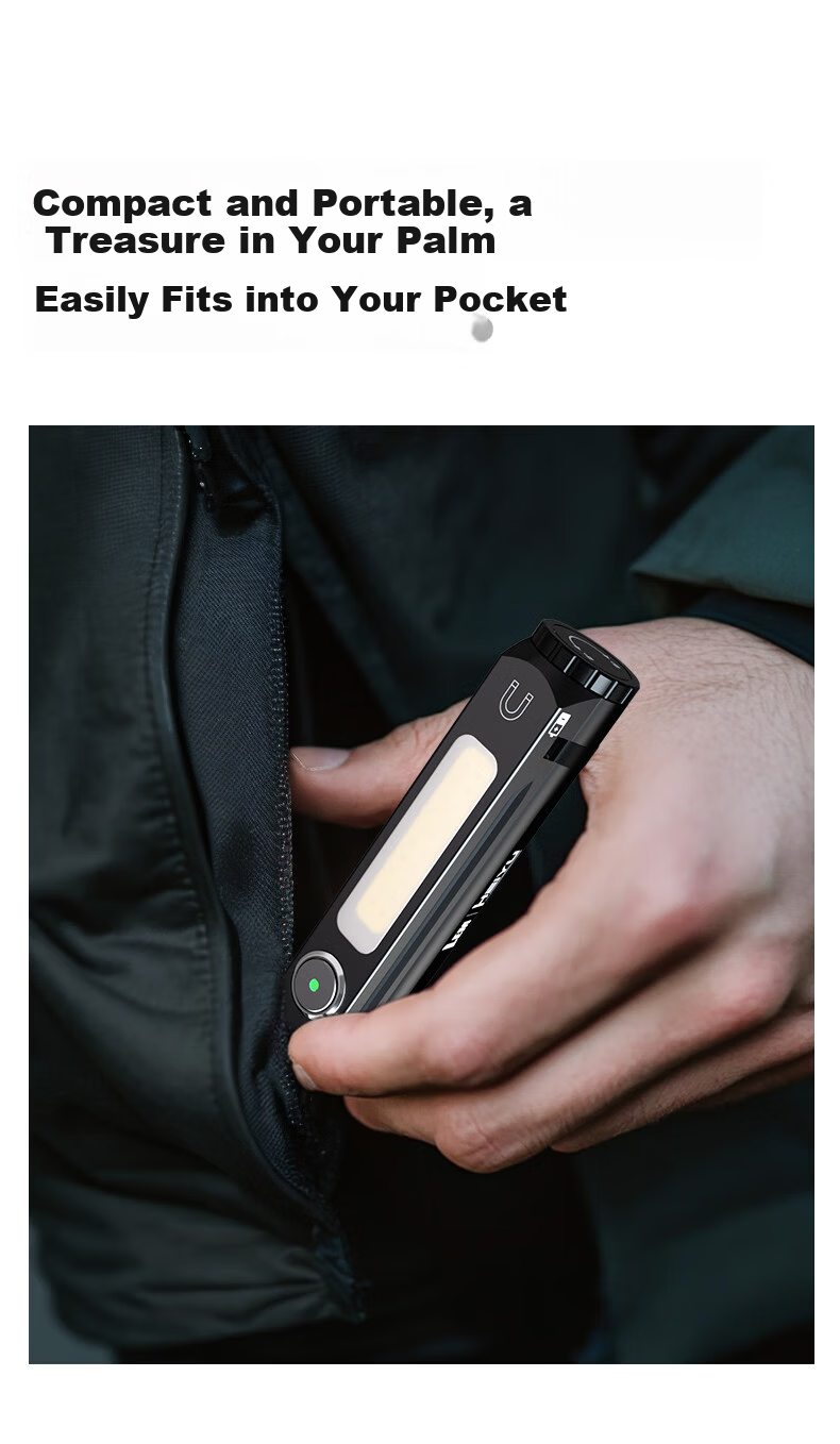 LEM Flashlight High Brightness Rechargeable Long Battery Life Outdoor Small Portable Multifunctional Magnetic Work Light Torch 14