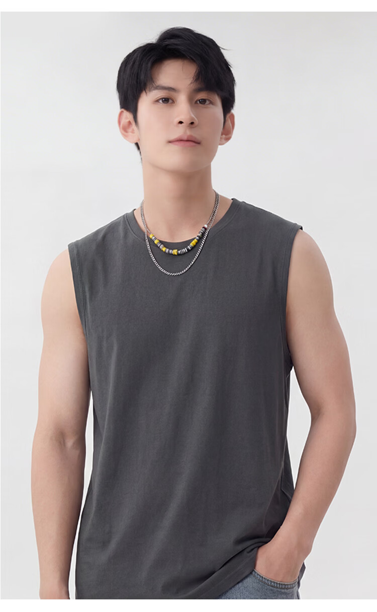 Urban Beauty 100% Cotton Men's Vest Summer Thin Breathable Sports Base Layer Sleeveless T-Shirt Large Size 9