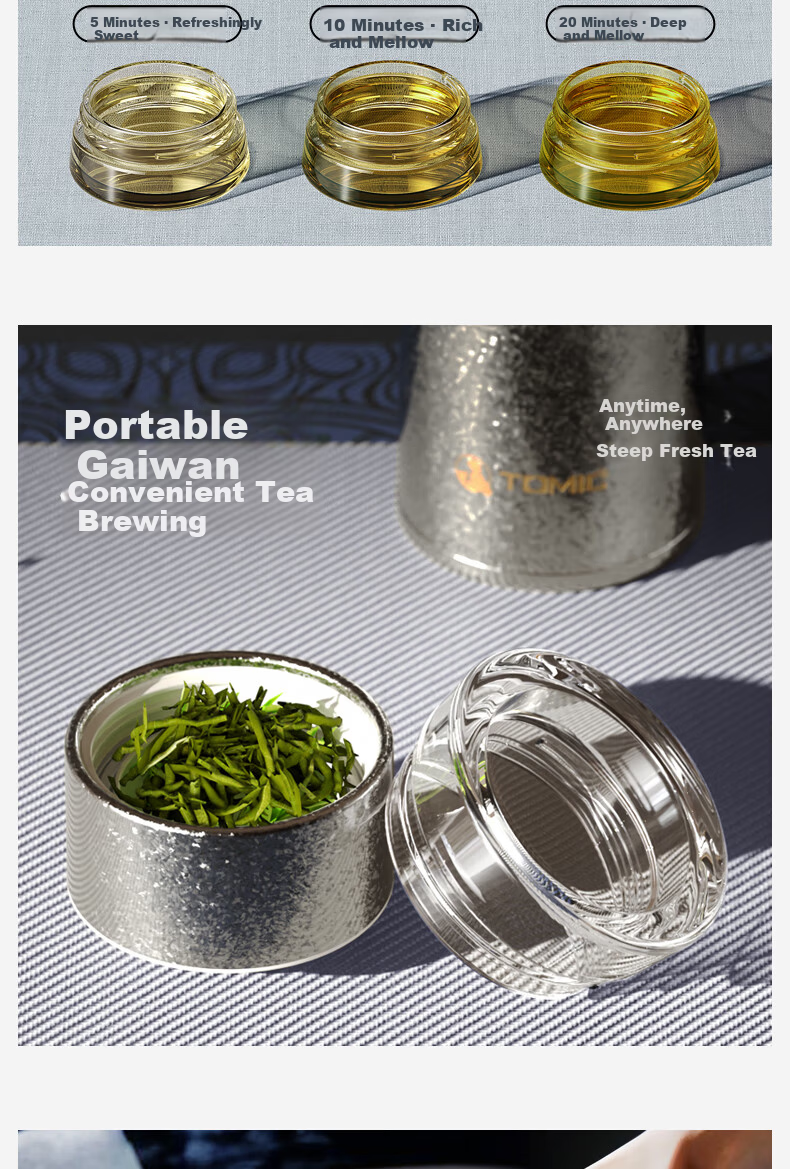 TOMIC Titanium Insulated Tea Separation Mug for Men Office Tea Cup Antibacterial Tea Brewing Cup Custom Gift Souvenir 5