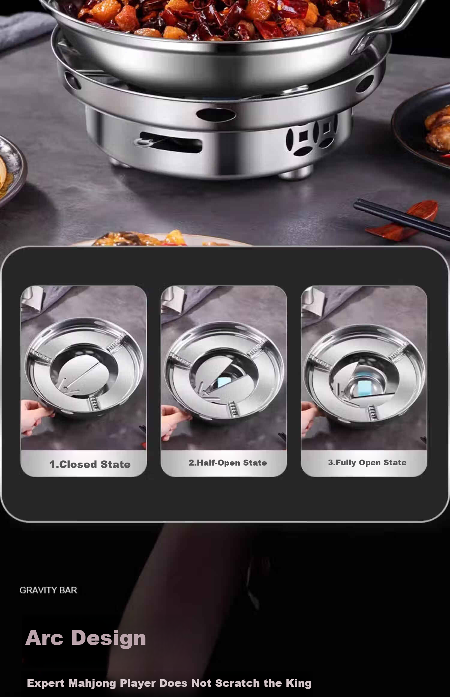 Deming Windproof Alcohol Stove for Dry Pot, Household Small Hot Pot Stove, New Commercial Stainless Steel Pot Base 7