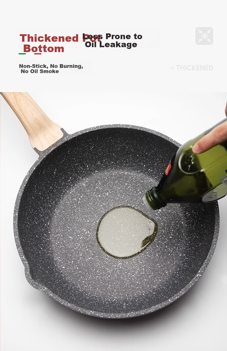 CaROTE Maifanshi Non-Stick Wok, Household Small Stir-Fry Pan, Titanium Pot, Suitable for Induction And Gas Stoves, Cooking Pan, 28cm 7