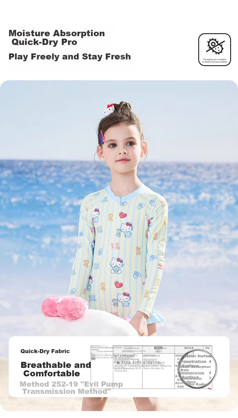 F.DYRAA & Hellokitty Kids Girls Sun Protection Swimwear Set A Class Three-Piece KC522C0012E Pink Size 130 5