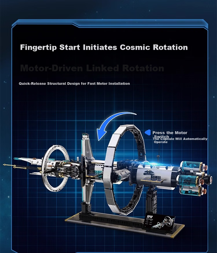 Electric Building Blocks Space Station Model Educational Toy for Boys Ages 6-12 Birthday Gift 5
