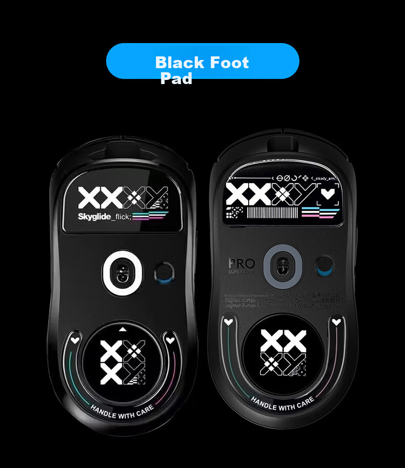 AKNK GPW Eagle Eye/GPW 3rd Gen/2nd Gen/GPW Snow Leopard Logitech Mouse Feet, GPW Glass Mouse Feet, Curved Edge Scratch-Resistant Durable GPW 2nd Gen [Black Print] 7