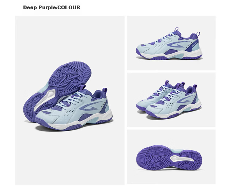 DEERWAY New Unisex Badminton Shoes Durable Anti-Twist Non-Slip Breathable Low-Cut Lightweight Sports Casual Shoes Black White Size 41 23